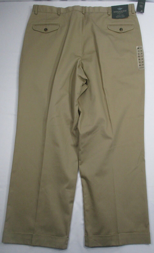Pantalones Dockers De Colección Para Hombre 40x30 Caqui Plisados Puños Odyssey Sarga Calce Relajado - Imagen 4 de 5