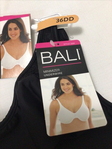 Reggiseno Bali Nero Ferretto Nascosto Minimizzatore Cinghia Imbottita Regolabile 36DD - Foto 2 di 6