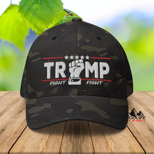 Trump Fight 2024 Fitted Baseball Cap Hats for Men Women - Picture 7 of 24