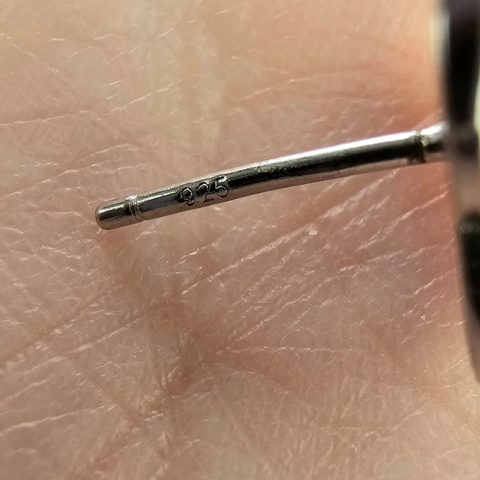 Solid 925 Sterling Silver Man-Made Fiery Opal Heart With Sparkly Trim Earrings - Image 2 of 4