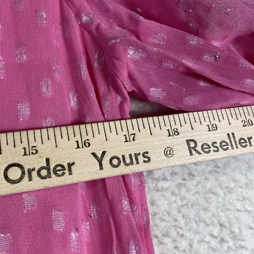 Neu mit Etikett Rokoko Sand Damen rosa langes Puffärmel Mini Wickelkleid, Größe S - Bild 11 von 14