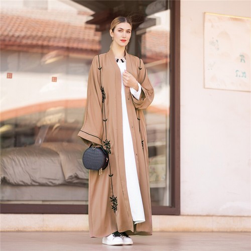 Abito maxi kimono aperto donna Ramadan Dubai Abaya abito islamico caftano arabo - Foto 60 di 97