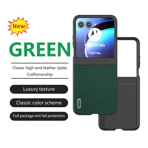 Genuine Leather Business Casual PC Case For Motorola Razr +2024/40 Ultra/40/50 - Picture 12 of 20