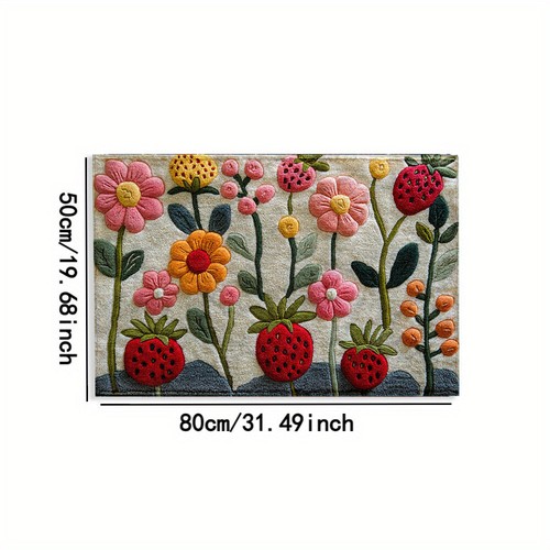 Flower Anti Slip Faux Fur Doormat Carpet Shower Bathroom Bedroom Floor Chair Mat - Picture 14 of 14