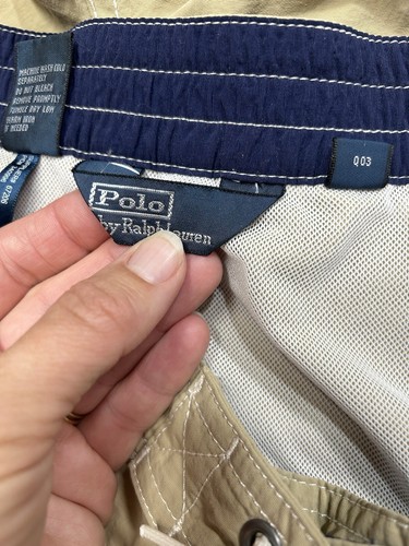 Polo Ralph Lauren Uomo Tan Nylon Foderato Grande Costume da Bagno (C8) - Foto 4 di 7