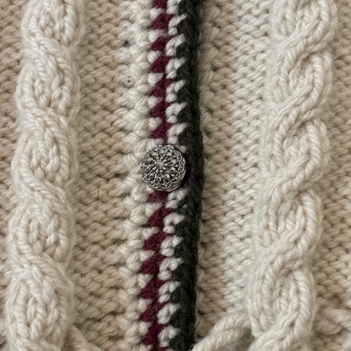 Muhlebach + Birrer Vintage Cabled Cardigan Ivory S ? Wool Anna Vogler - Picture 6 of 9