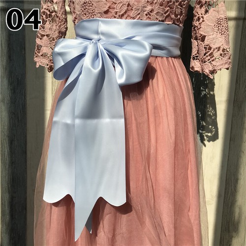 Women Satin Faux Silk Wide Waistband Japanese Lace Up Long Ribbon Belt 300cm  - Bild 19 von 35