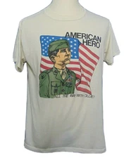 Oliver North T-Shirt Men's XL Vtg American Hero All the Way With Ollie Handtex