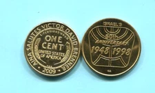 TWO FANTATSTIC AINA MEDALS : 1998,  50TH ANNIVERSARY+ 2009, BRENNER US PENNY