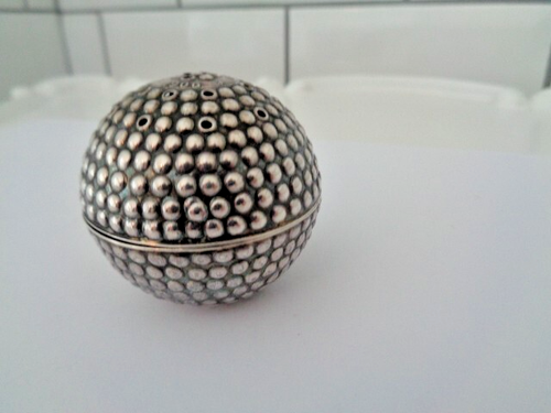 Antiker Silber Golfball Design Pfeffertopf Streuer um 1906 selten gepunzt gebraucht - Bild 20 von 22