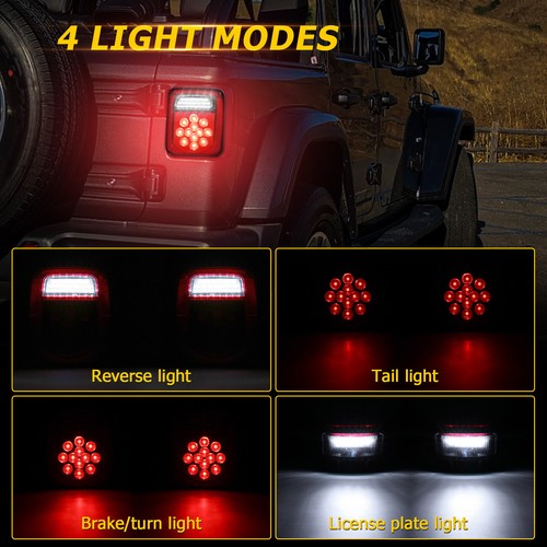 Pair 33 LED Tail Light Brake License Plate Reverse for Jeep Wrangler TJ CJ YJ - Picture 2 of 12