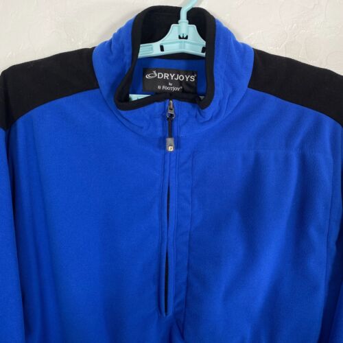 Footjoy Jacket Mens Large Blue Black Golf 1/4 Zip Pullover Fleece Windstopper - Picture 2 of 11