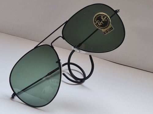 So Rare Misterious 14k Black Aviator RAY BAN B&L Lens+ GOLD Written -Wrap - Foto 15 di 21