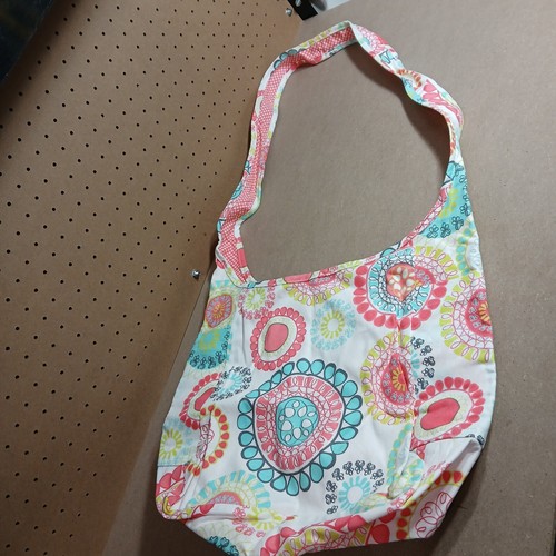 Thirty-one inside out crossbody bag 4 pockets Pink gingham multi geo NEW