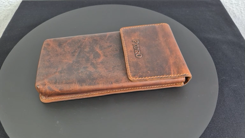 Echt Leder Handy Smartphone Gürteltasche Rustikal - Holster - natur Büffelleder - Video 1 of 1