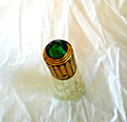 Vintage Goldtone Green Stone 2.5" Travel PERFUME BOTTLE — photo 1