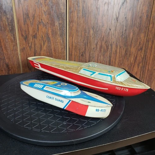 Vintage Ohio Art Litho Tin Toy Speed Float Boat USA 1950's 1960's Colorful