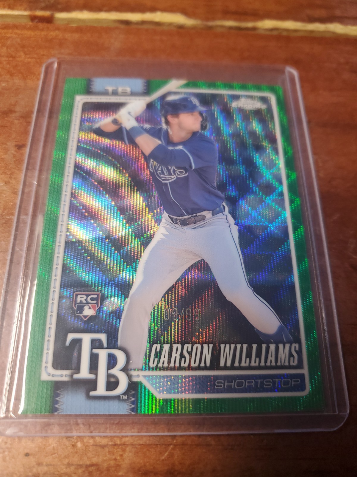 2026 Topps Chrome Carson Williams Green Wave /99 Tampa Bay Rays #195