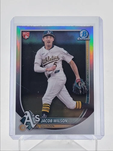 JACOB WILSON 2025 BOWMAN CHROME ROOKIE RED LOGO ATHLETICS RC Q3855 - Picture 1 of 2
