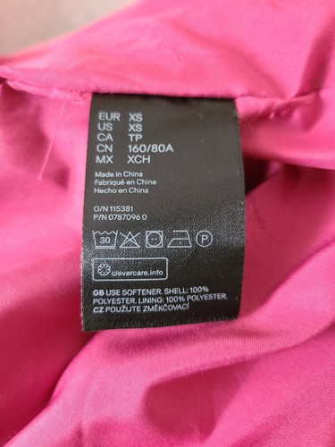H & M bright magenta lipstick pink faux fur jacket, ladies' size XS - Picture 6 of 11