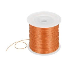 Elastic String for Bracelets, 0.8mm Stretch Bead Cord Orange, 120m
