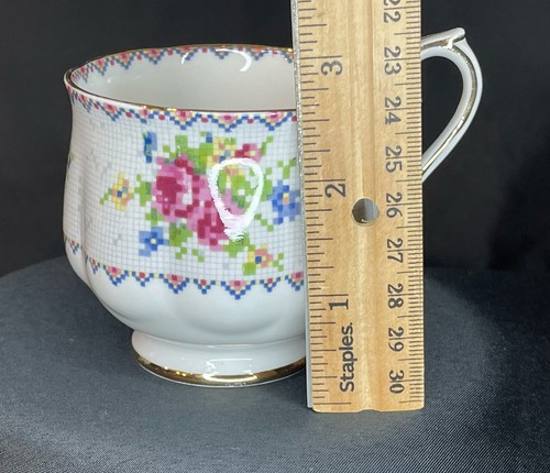 ROYAL ALBERT “Petit Point” Bone China Footed Cup And Saucer - Picture 10 of 17