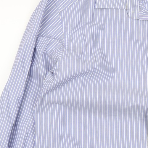 Marks and Spencer Men’s Blue Striped Cotton Long Sleeve Shirt Size 15 - Picture 11 of 12
