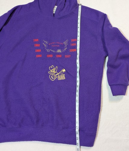 Vtg Walnut Valley Bluegrass Festival 2000 Sz Small Purple Fleece Hoodie Pullover - Picture 8 of 8
