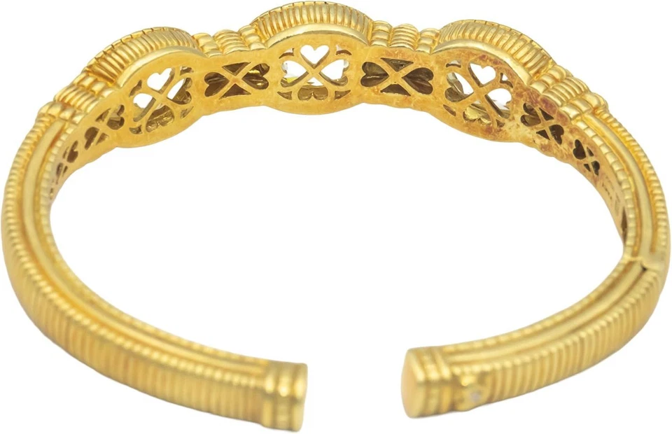 JUDITH RIPKA 18k Yellow Gold 10.18CT Diamond and Quartz Cuff Bracelet Foto 3 de 4