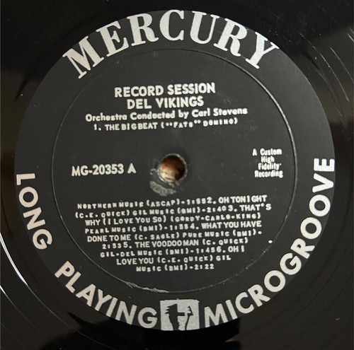 THE DEL VIKINGS RECORD SESSION~1ST PRESS~'57 US MERCURY~MG20353 DEEP GROOVE MONO - Picture 2 of 5