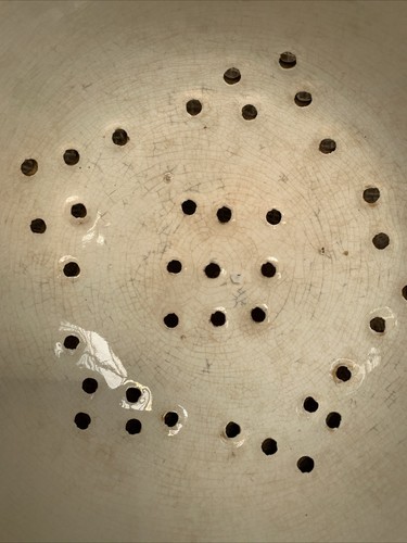 Vintage Stoneware Colander - Kitchenalia - Farmhouse - Ceramic - Strainer - Foto 3 di 12