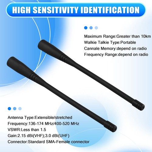 5Pcs Dual Band Sma-Female 17Cm Length Antenna for Uv-5R Uv-82 Gt-3 Uv-9R1578 - Photo 2/7