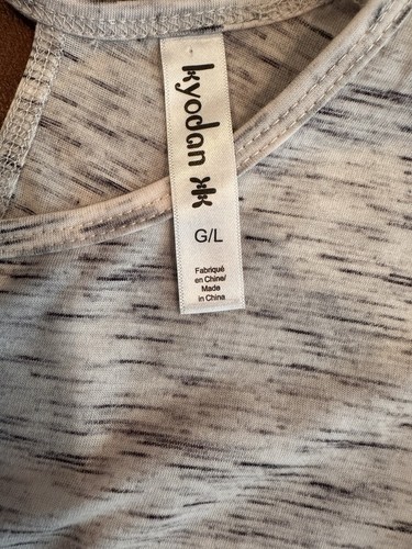 NWT Kyodan Women's Size L Gray Heather Short Sleeve V-back Top - Picture 4 of 7