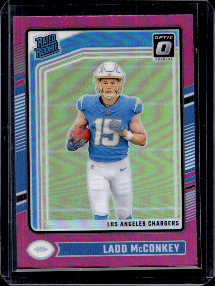 2024 Donruss Optic Ladd McConkey Pink Rated Rookie #266 Chargers