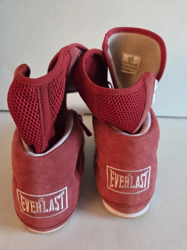 Zapatos de boxeo Everlast HX de caña alta talla 14M rojos de gamuza para hombre Foto 4 de 4
