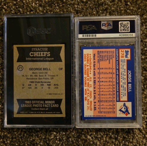 1983 TCMA #21 1984 Topps Tiffany #278 George Bell RC Lot PSA 8 SGC 8 - Picture 4 of 6