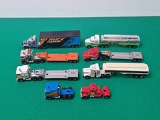 Job Lot of  Vintage Matchbox 1:64 Die-Cast Semi-Truck & Trailer Vehicle Bundle