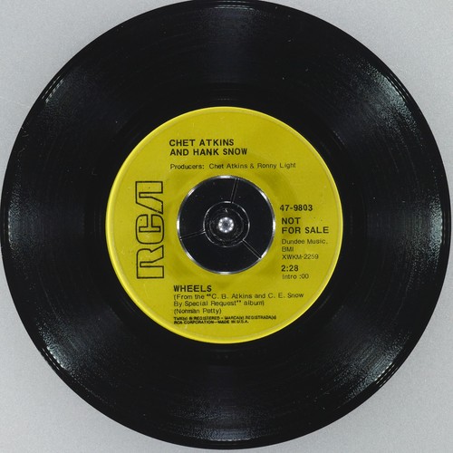 CHET ATKINS HANK SNOW Difficult / Wheels RCA VICTOR 47-9803 EX- 45rpm 7" 1969 - Picture 4 of 4