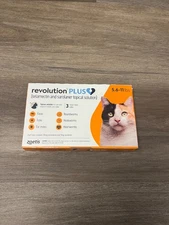 REVOLUTION PLUS FOR CATS - 3 TUBES - 5.6-11 lbs. NEW UNOPENED BOX
