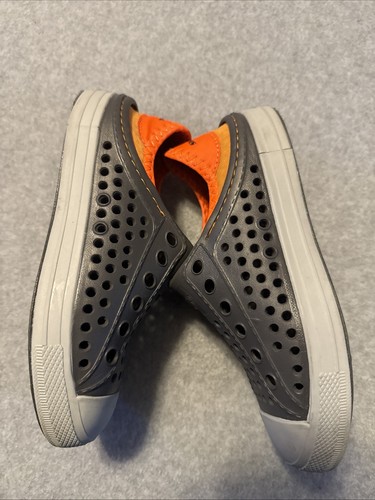 Skechers Foamies Guzman Steps-Aqua Surge Sneaker Kids Size 13 - Grey/Orange - Picture 2 of 8