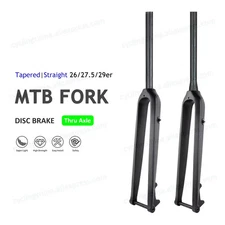 Thru Axle 15mm*100mm MTB Hard Fork Carbon Fiber Cycling Rigid Fork 26/27.5/29er