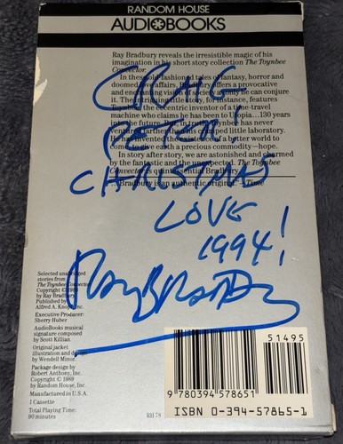 SIGNED Ray Bradbury: The Toynbee Convector Cassette Book & 1994 Christmas Letter - Picture 6 of 19