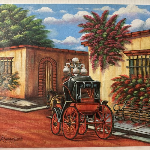 Koloniale Kutschenszene von Rafael Garcia - Lateinische Straße Leinwandbild 15x12 - Bild 4 von 5