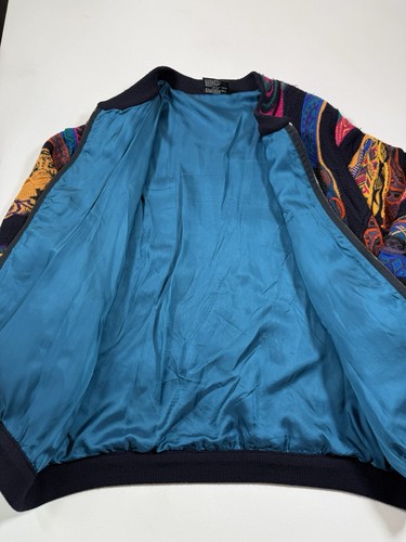 Vintage Coogi Sweater Mens XL Multicolor Full Zip Texture 3D Knit Australia RARE - Picture 6 of 11