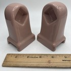Vtg Porcelain Bathroom Maui Mauve Bar Brackets Towel Holder Wall Mount