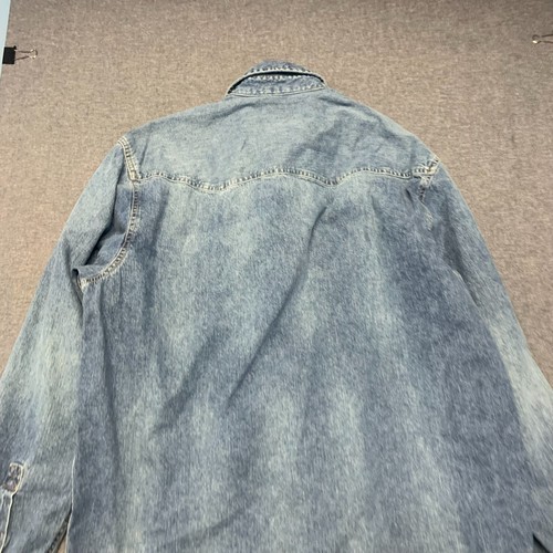 Eddie Bauer Men's Denim Shirt Size M Blue Button-Up Pearl Snap Western Style MB - Picture 9 of 10