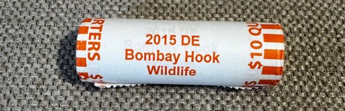 2015-P Bombay Hook National Park Bank Wrapped Quarter Roll Heads Tails 25c - Picture 1 of 3