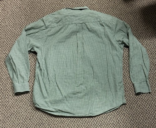 Saddlebred Men's Size Large Green White Long Sleeve Button Down Shirt - Picture 6 of 7