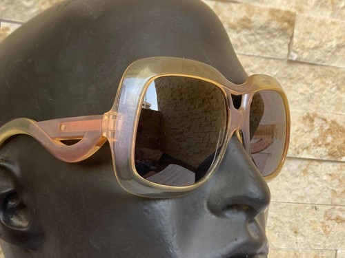 VINTAGE SAMCO SUNGLASSES SQUARED OVERSIZED 1960'S ITALY MADE TRANSPARENT ACETATE - Picture 17 of 20