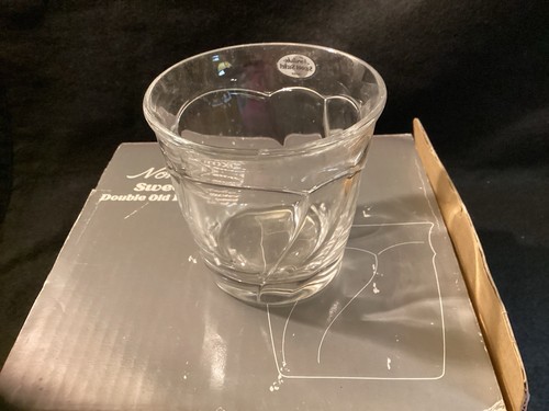 4 Noritake Sweet Swirl Clear Double Old Fashioned Glasses Tumblers NIB /labels